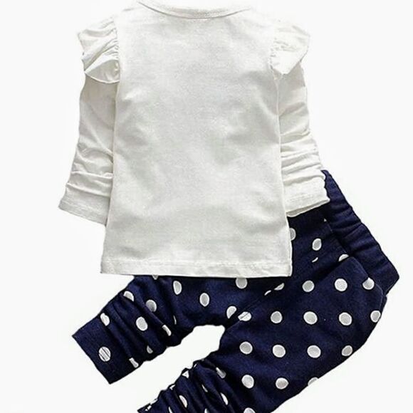NWT MINNIE MOUSE OUTFIT NAVY AND WHITE PANTS SET - Picture 7 of 14